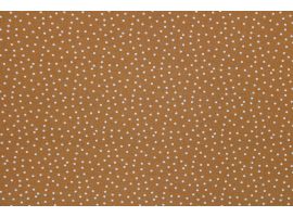 Printed Fabric for Blouse White Polka dots Kamel Background
