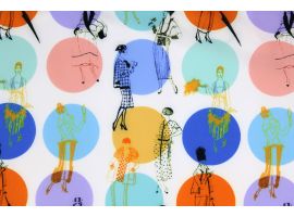 Tkanina Drukowana Bluzkowa Ilustracja Fashion Vintage