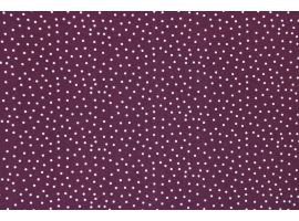 Printed Fabric for Blouse White Polka dots Eggplant Background