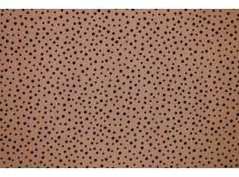 Printed Fabric for Blouse Black Polka dots Cappuccino Background