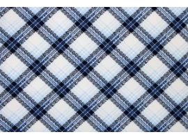 Printed Fabric for Dress Suit Plats Navy blue Blue Ecru