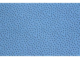 Printed Fabric for Blouse Black Polka dots Jeans Background