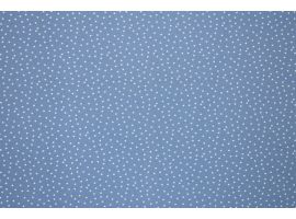 Printed Fabric for Blouse White Polka dots Jeans Background