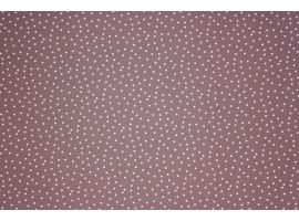 Printed Fabric for Blouse White Polka dots Cappuccino Background
